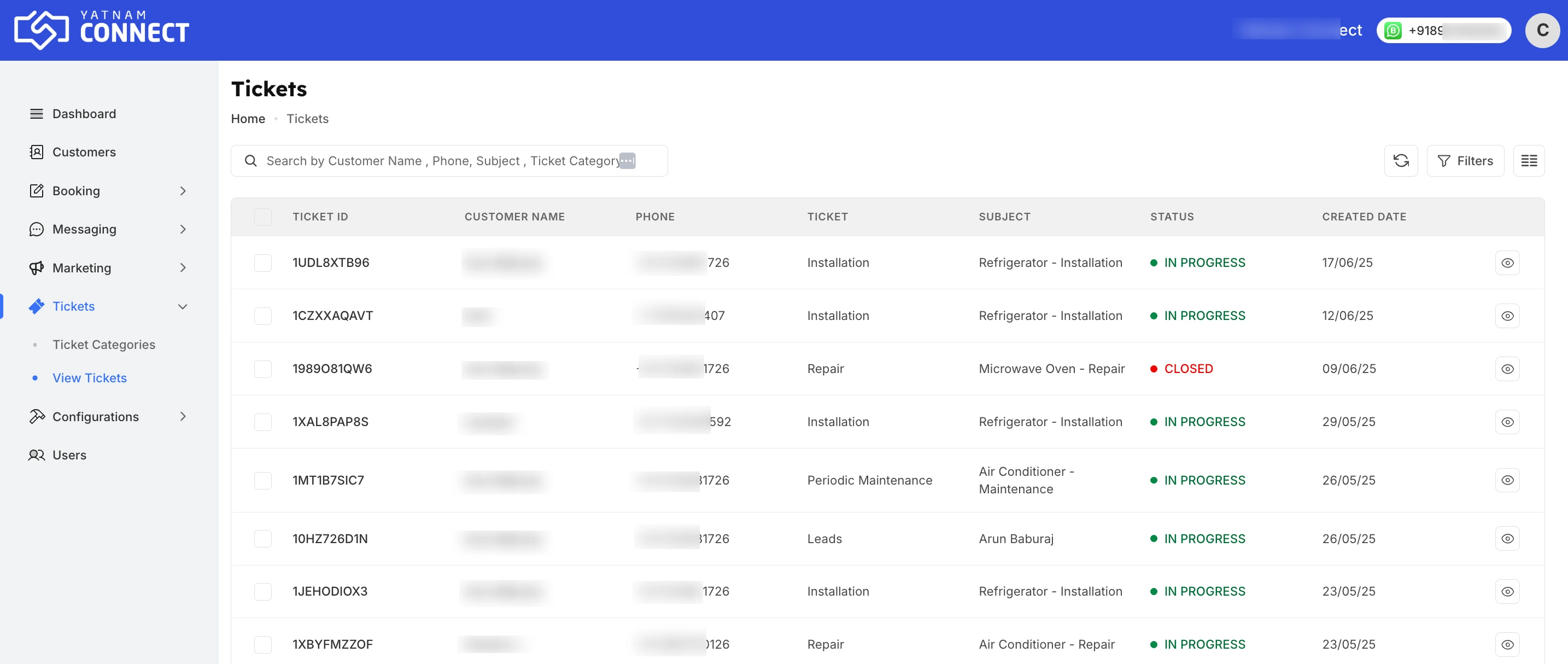Ticketing Dashboard Interface